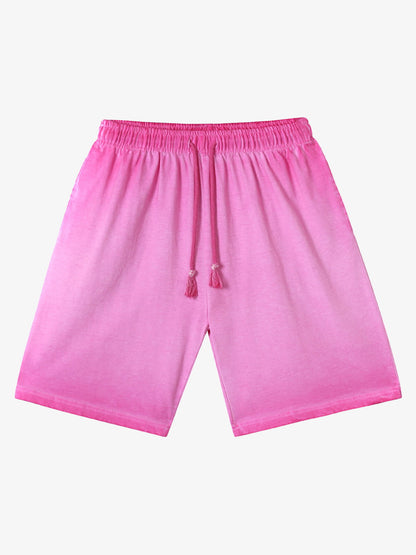 Distressed Washed Drawstring Shorts 