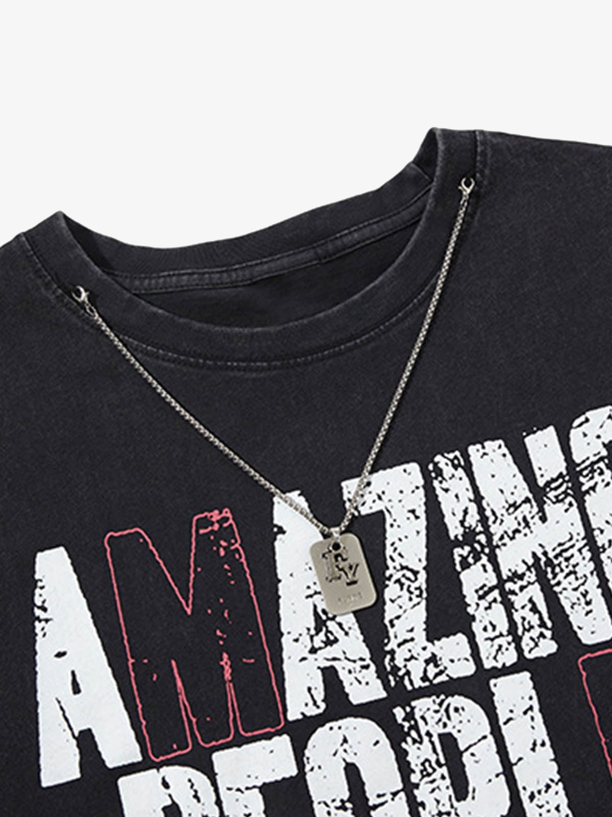 Graphic Lettering Chain Vest 