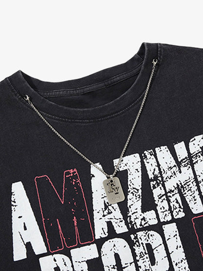 Graphic Lettering Chain Vest 