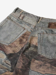 Thesupermade High Street Distressed Washed Printed Jeans - 2246 