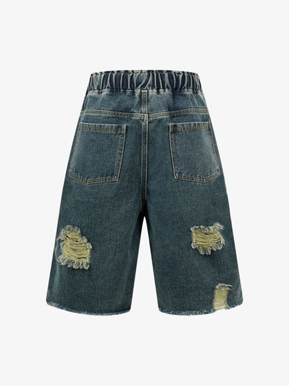Distressed Cargo Denim Shorts - 2378 