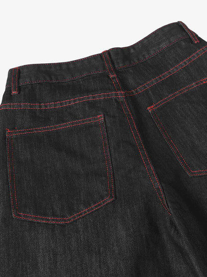 Retro Patchwork Baggy Jeans 