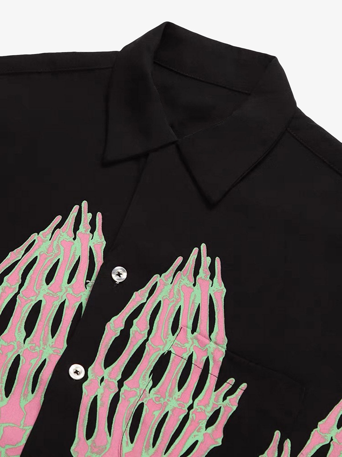 Thesupermade Ghost Hand Ghost Claw Casual Print Shirt 