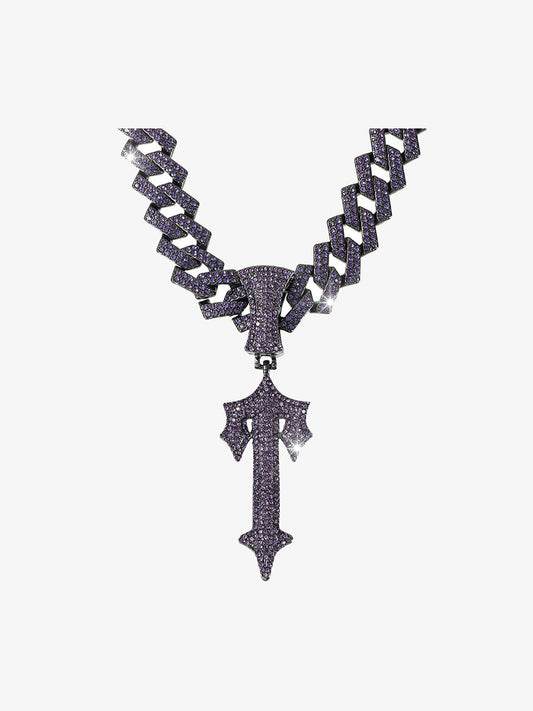 Thesupermade Purple Diamond Cuban Necklace 