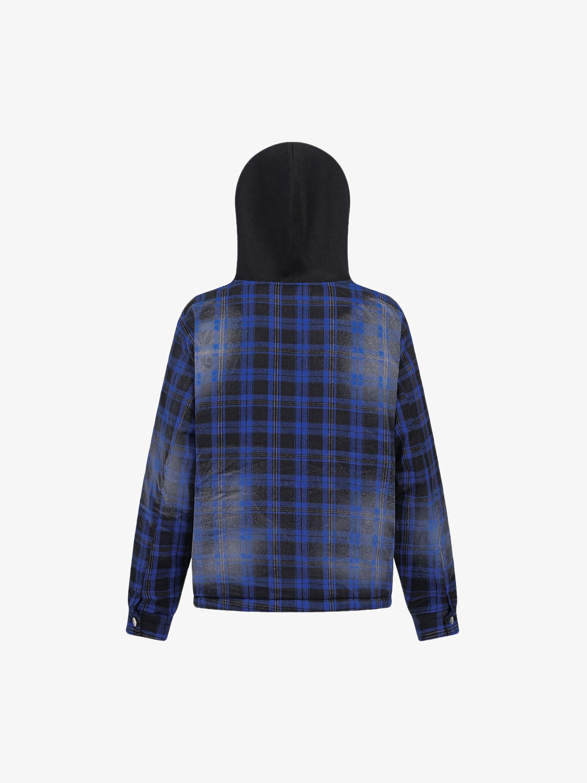 Thesupermade Dark Plaid Hooded Quilted Jacket 