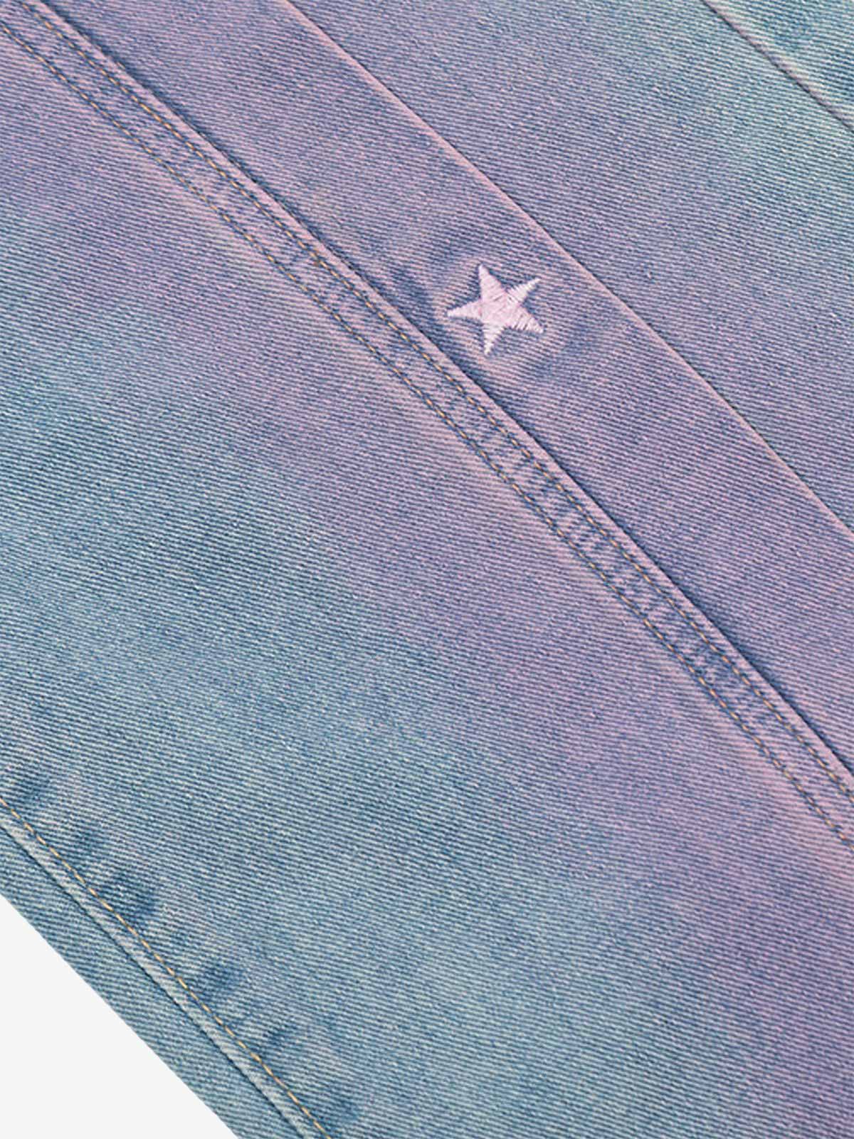 Thesupermade American Retro Spray-painted Star Embroidered Jeans 