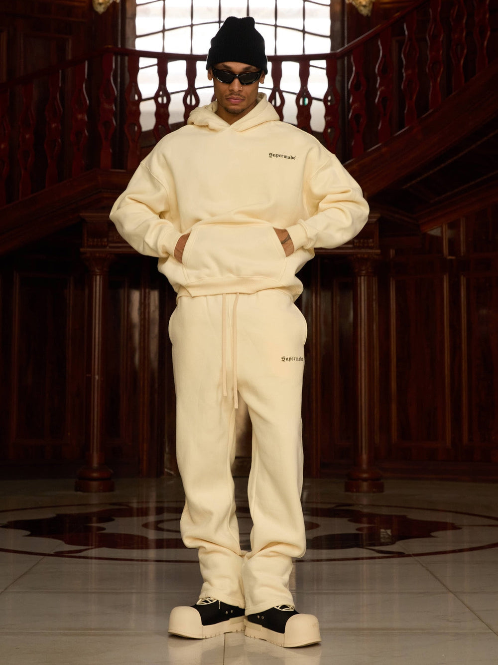 Thesupermade Street Hip-Hop Letters Fleece Tracksuit - 2230 