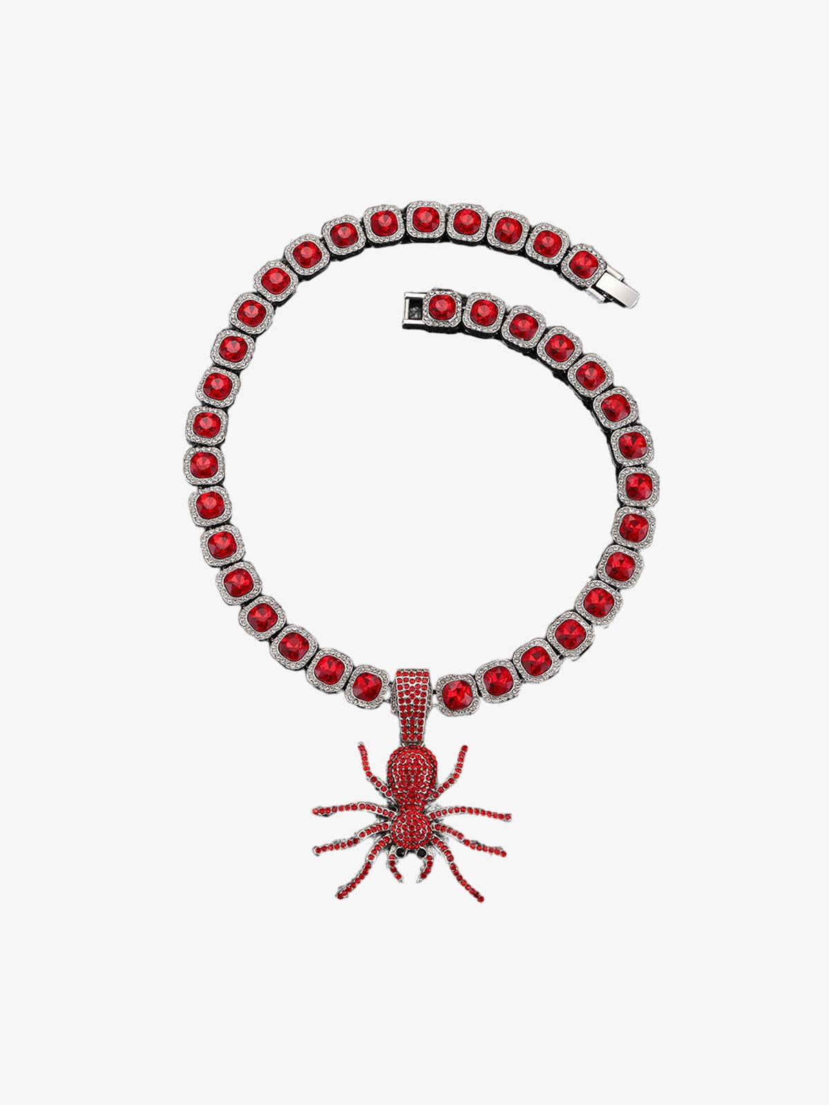 Thesupermade Punk Style Red Spider Cuban Necklace 