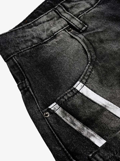 Street Stripe Dirty Dye Barrel Jeans 