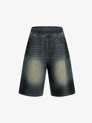 Heavy Diamond Drawstring Denim Jorts 