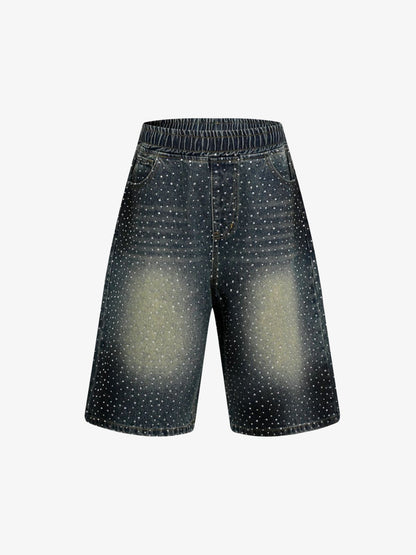 Heavy Diamond Drawstring Denim Jorts 