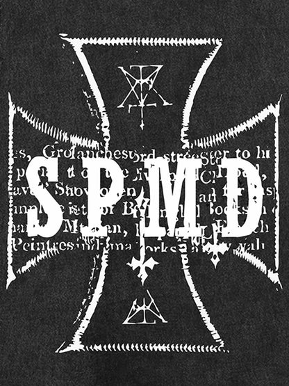 Original Distressed Cross Graphic Vest 