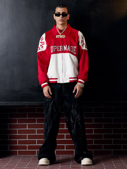 Original Contrast Color Varsity Jacket - 2349 