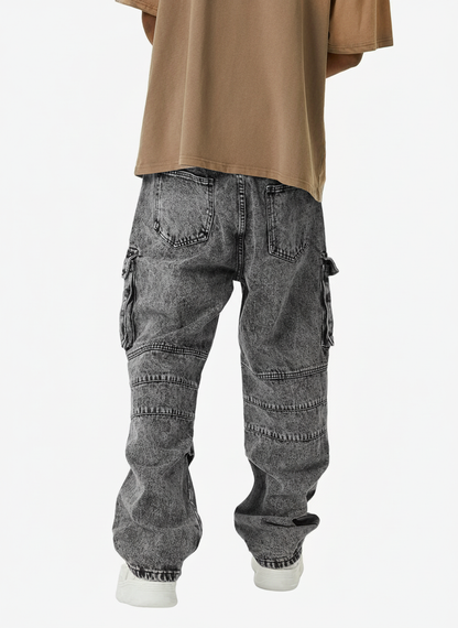 Thesupermade American Street Style Washed Distressed Work Jeans - 2354 