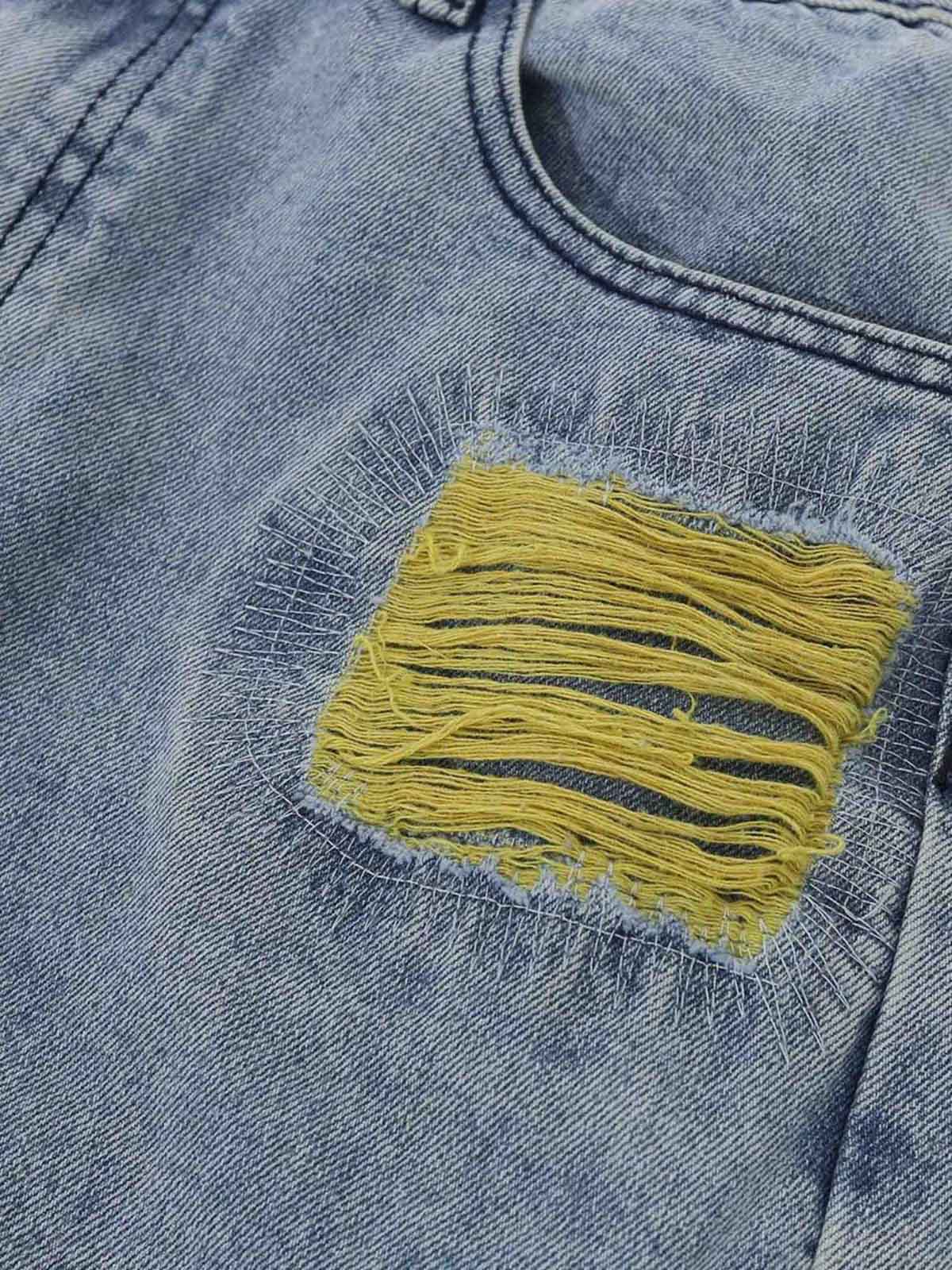 Thesupermade Plum Embroidery Jeans - 1618 