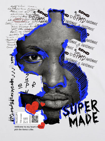 Thesupermade US Dollar Face Graffiti Street Hip-Hop T-shirt - 2128 