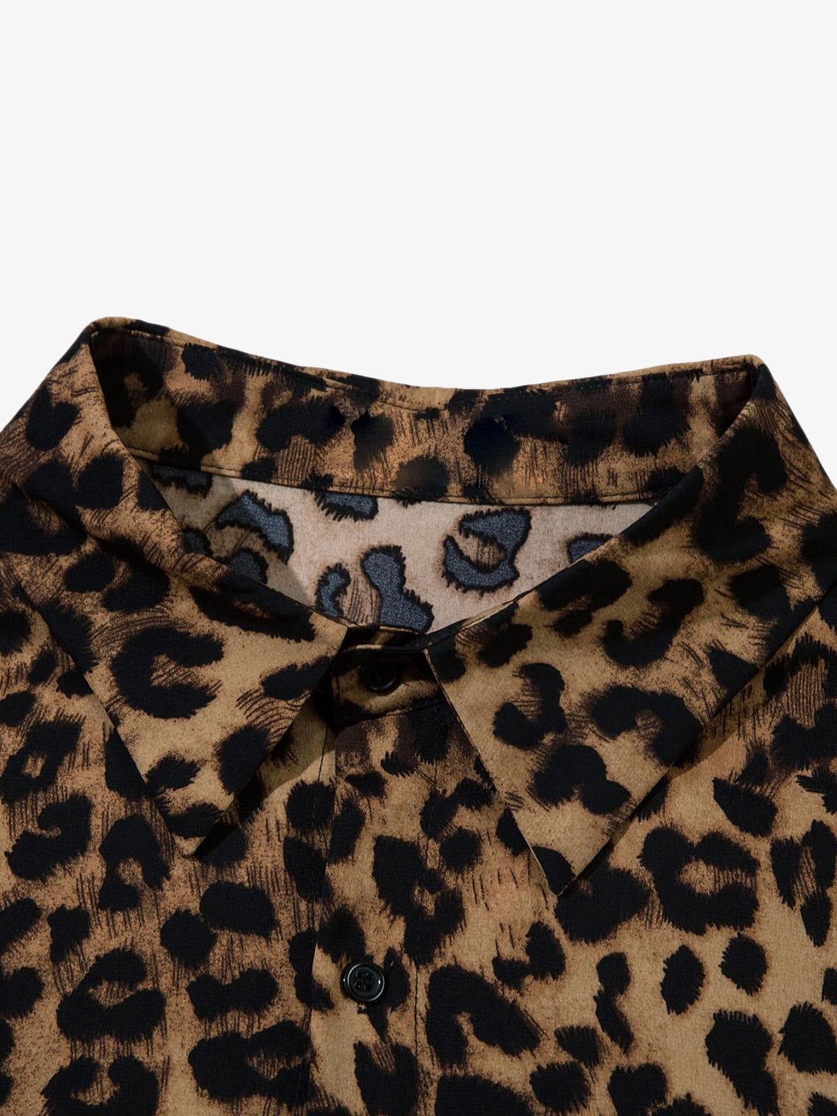 Vintage Wild Leopard Print Button-Up Shirt - 2017 