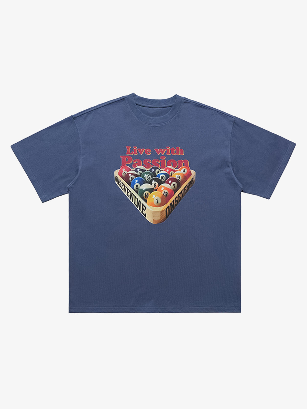 Retro Billiards Letter Print T-Shirt 