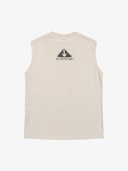 Thesupermade Retro Hip Hop Abstract Letter Print Vests 