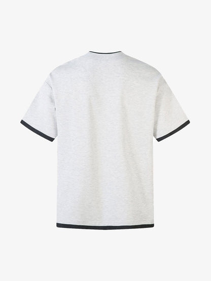 Retro Faux Two-Piece Print T-shirt 