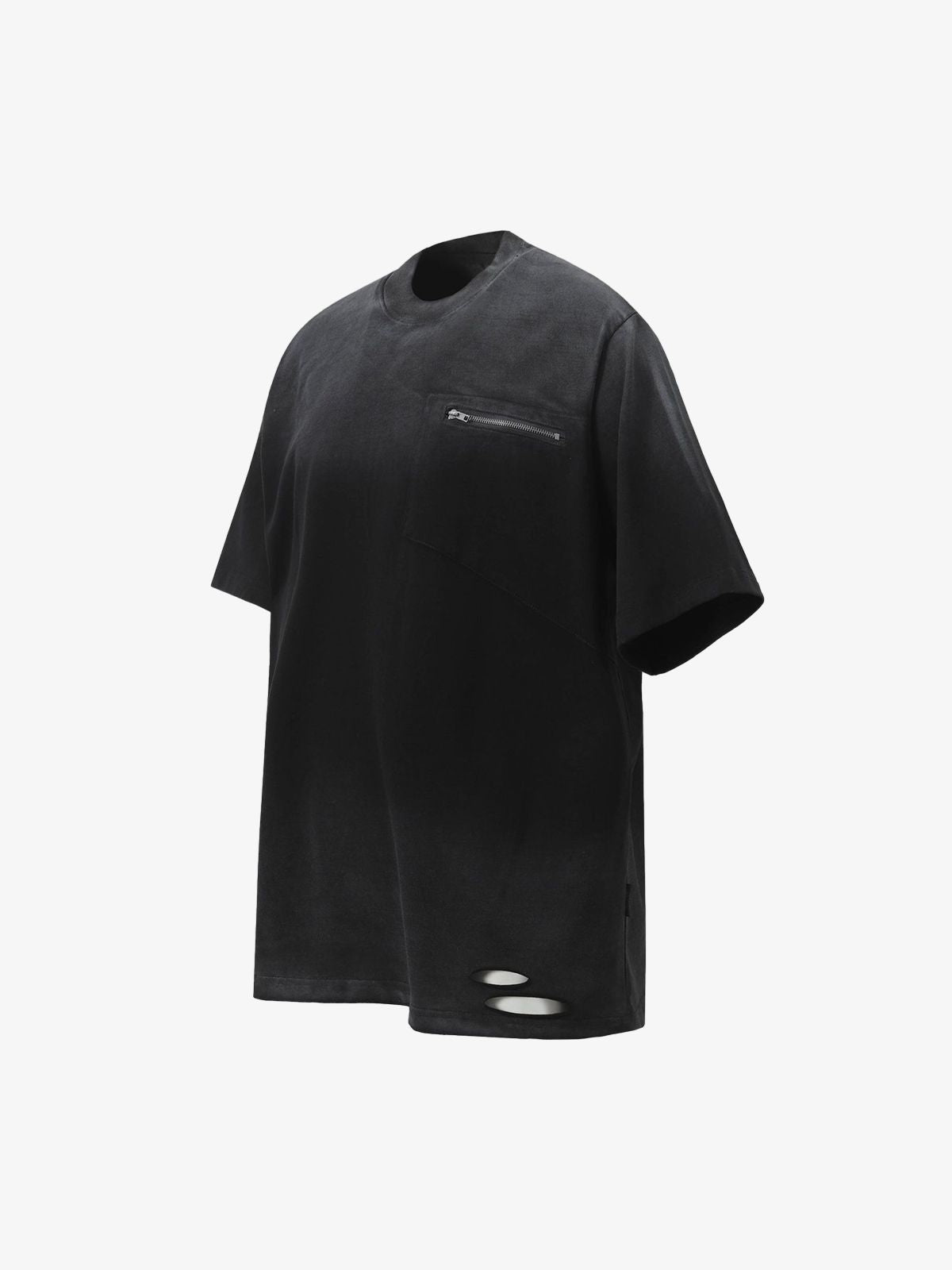 Street Dirty-Dye Distressed Cut Pocket T-shirt 