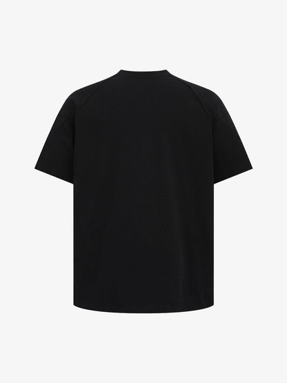 Retro Motorcycle Pleated Patch T-shirt 