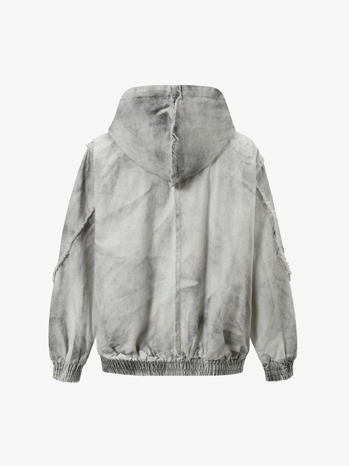 Thesupermade Washed Distressed Fur Hooded Jacket 