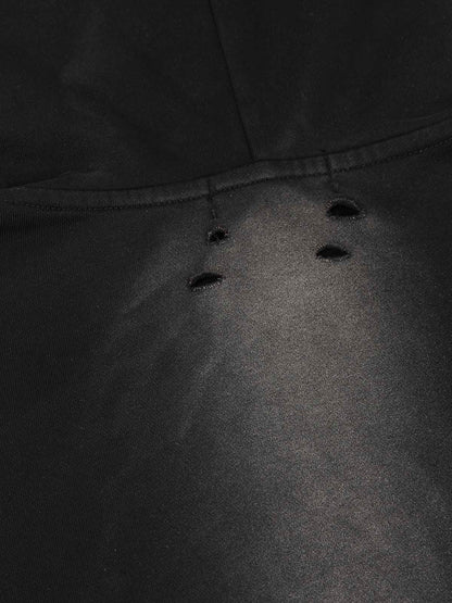 Washed Ripped Zip Up Hoodie 