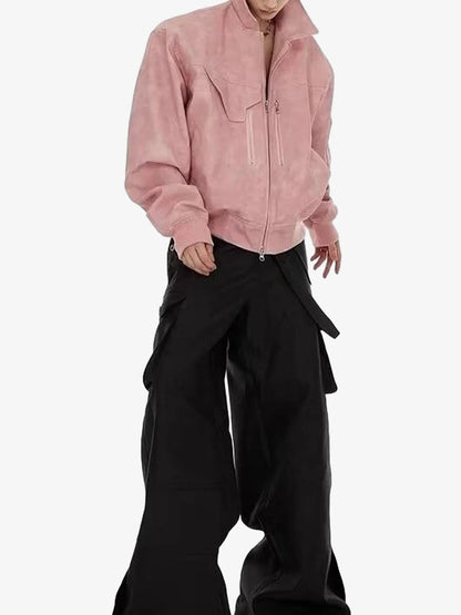 Thesupermade Vintage Motorcycle Suede Street Rap Jacket - 2232 