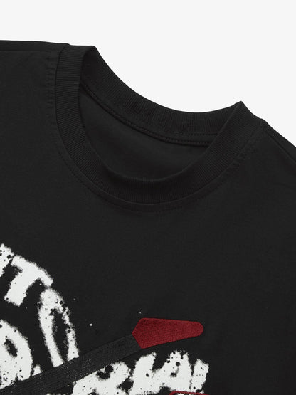 Thesupermade High Street Embroidered Letters Creative Printed T-shirt 