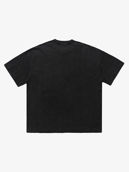 Street Washed Portrait Print T-shirt 