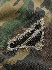 Woven Ripped Camouflage Cargo Baggy Pants - 2410 