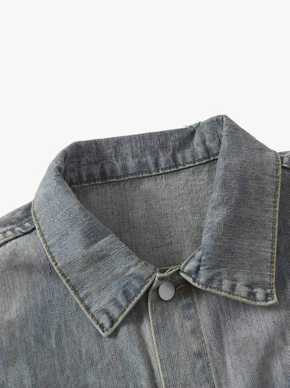 Retro Washed Totem Denim Jacket 