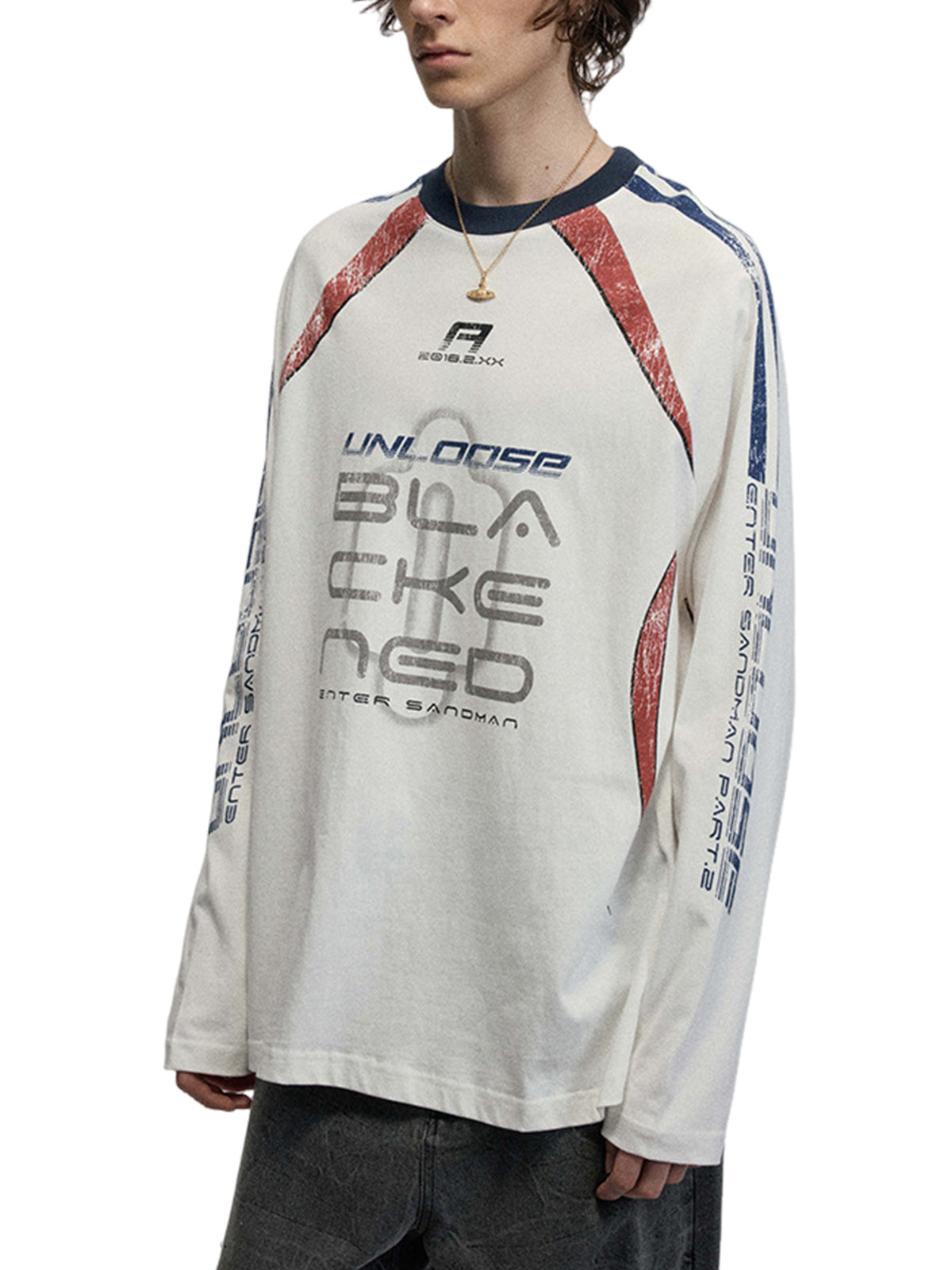 Retro Jersey  Oversized Long Sleeves T-Shirt 