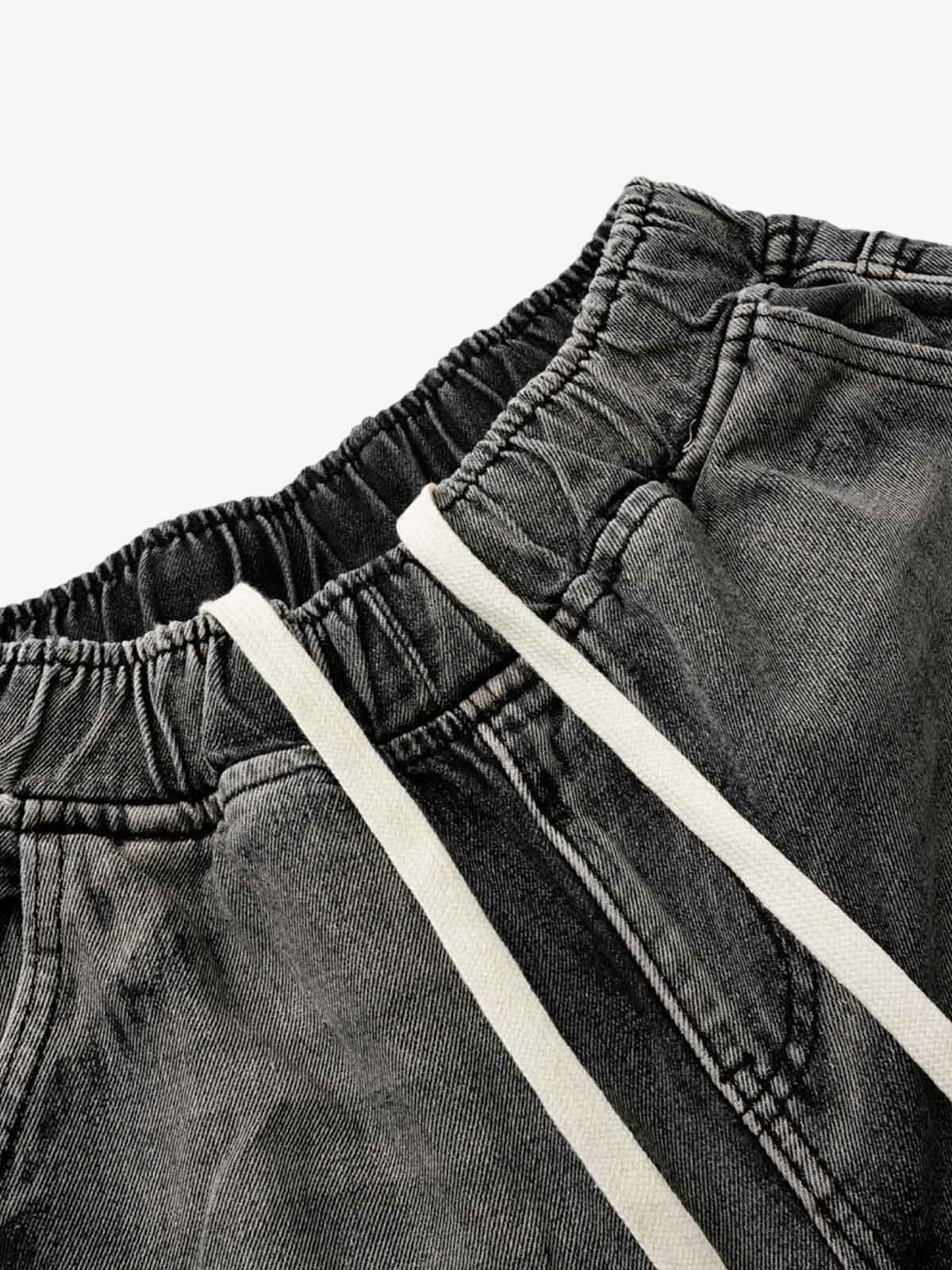 Washed Cargo Denim Shorts - 2382 