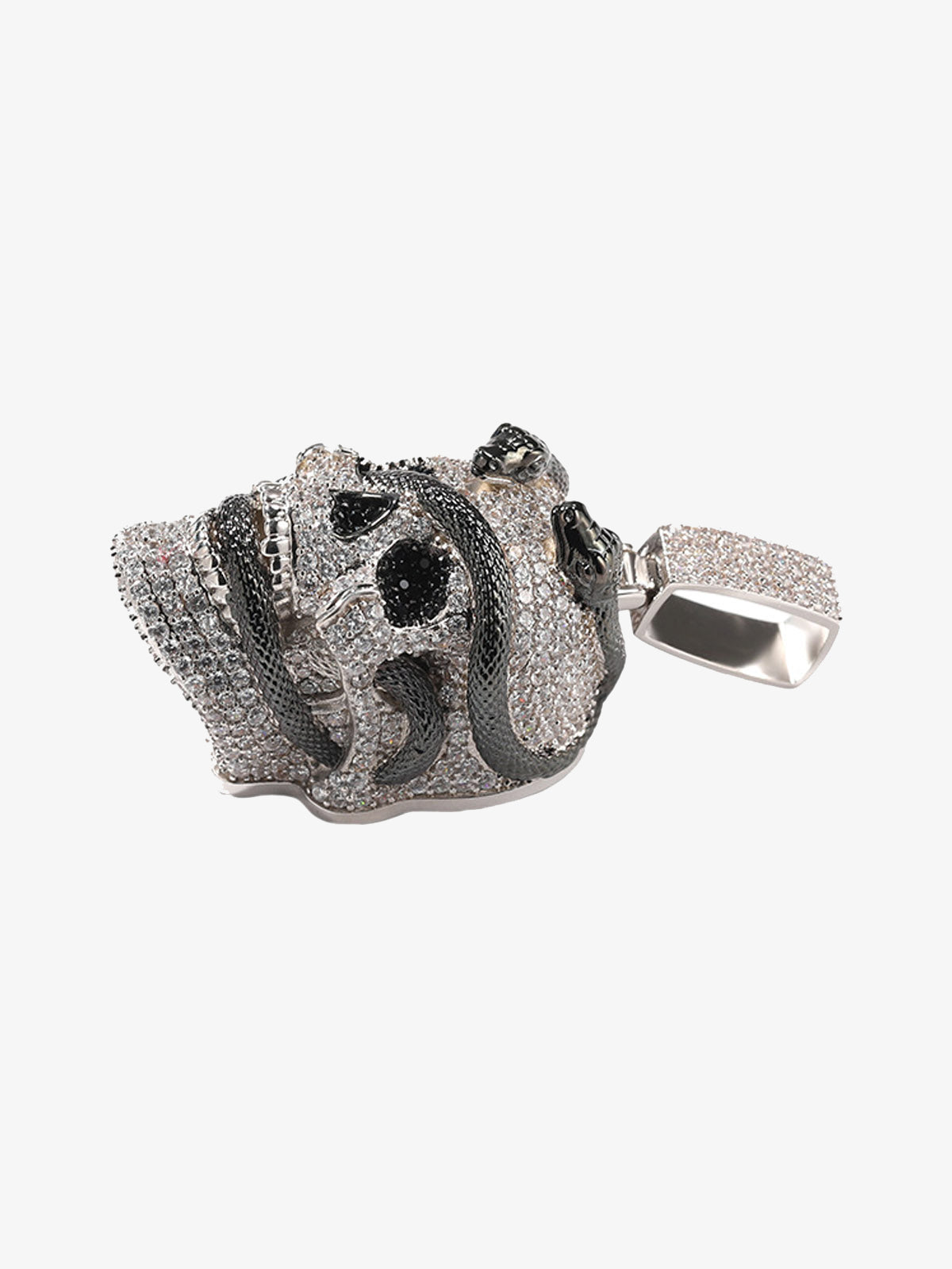 Skull Snake Zircon Copper Necklace 