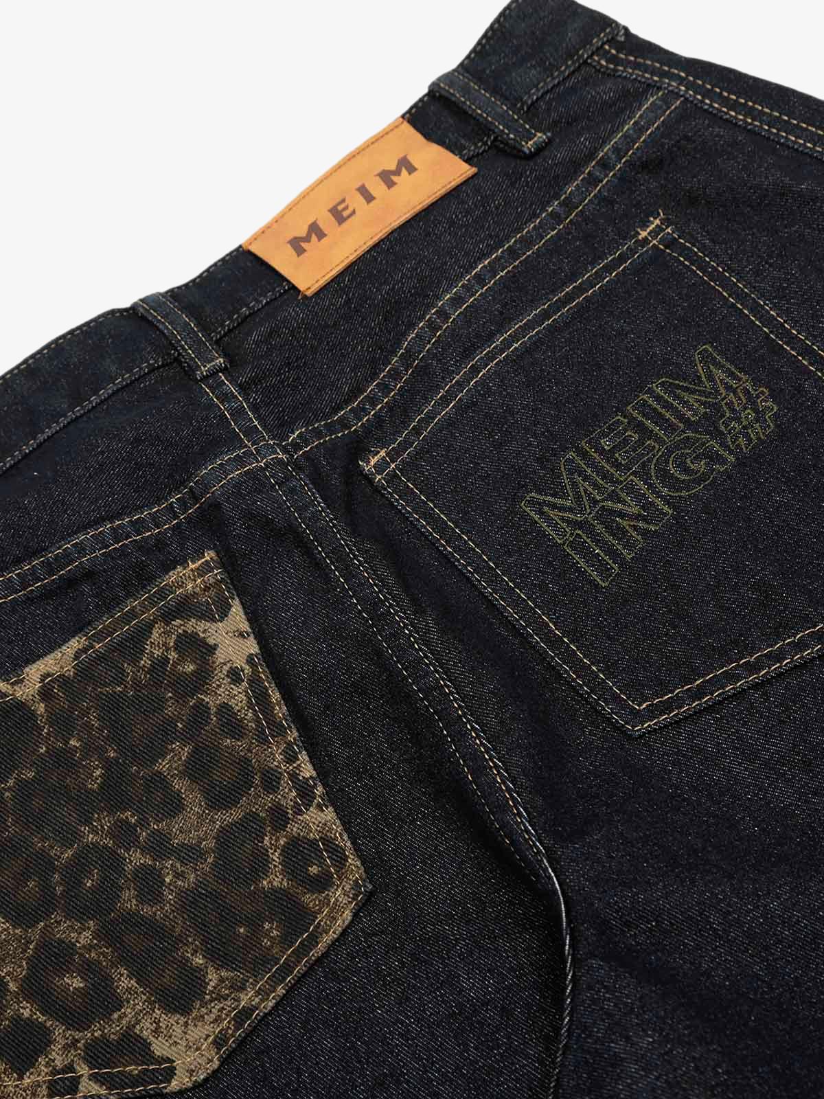 Deconstructed Cheetah Print Baggy Barrel Jeans | Thesupermade®
