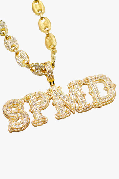 Thesupermade Hip-hop Diamond Letter Necklace - 2229 