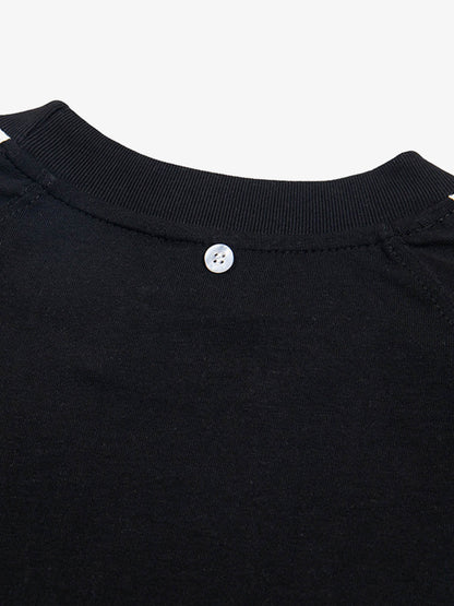 Plaid Patch Knotted Scarf T-Shirt 