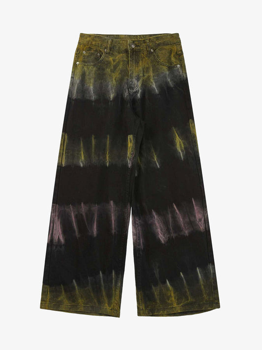 Thesupermade Graffiti Fun Tie-Dye Straight Jeans 