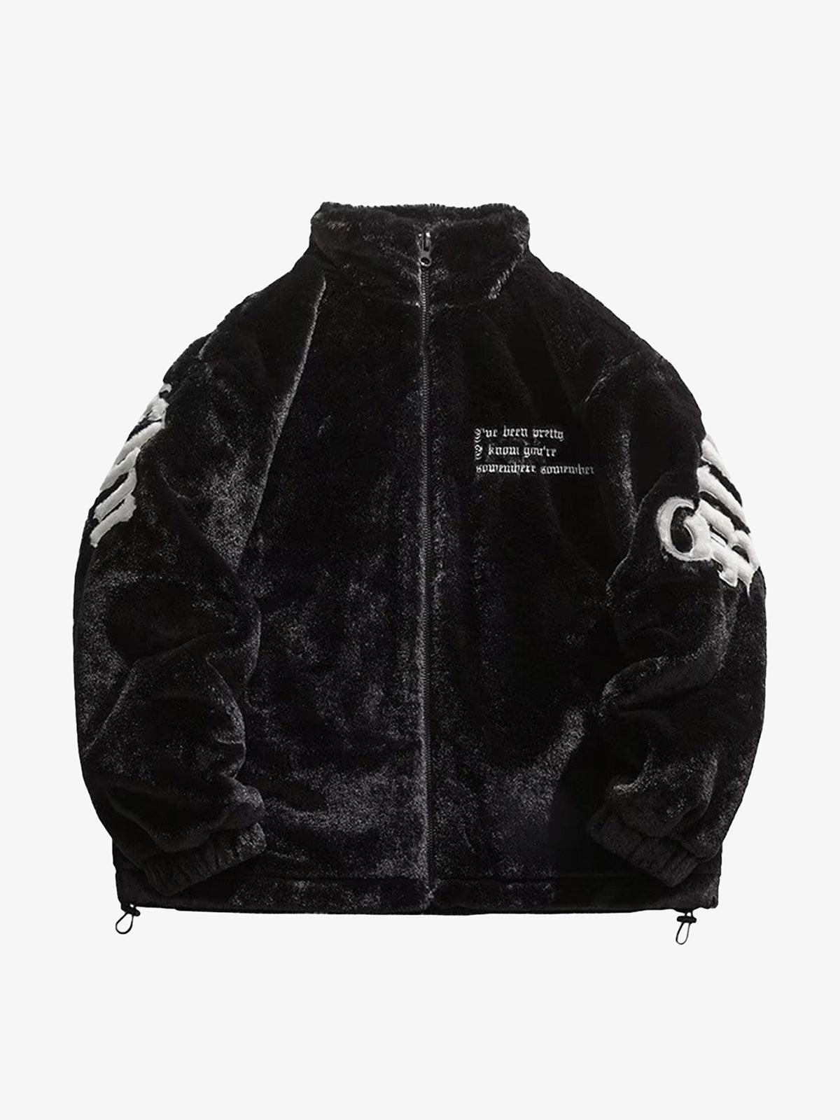 Thesupermade Street Letter Embroidered Fleece Jacket - 1838 