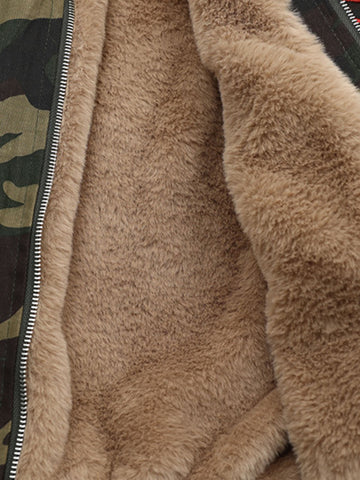 Embroidered Detachable Fur Hooded Jacket - 2546 