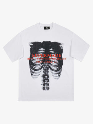 Thesupermade Skull Image Street Hip-Hop T-shirt - 2131 