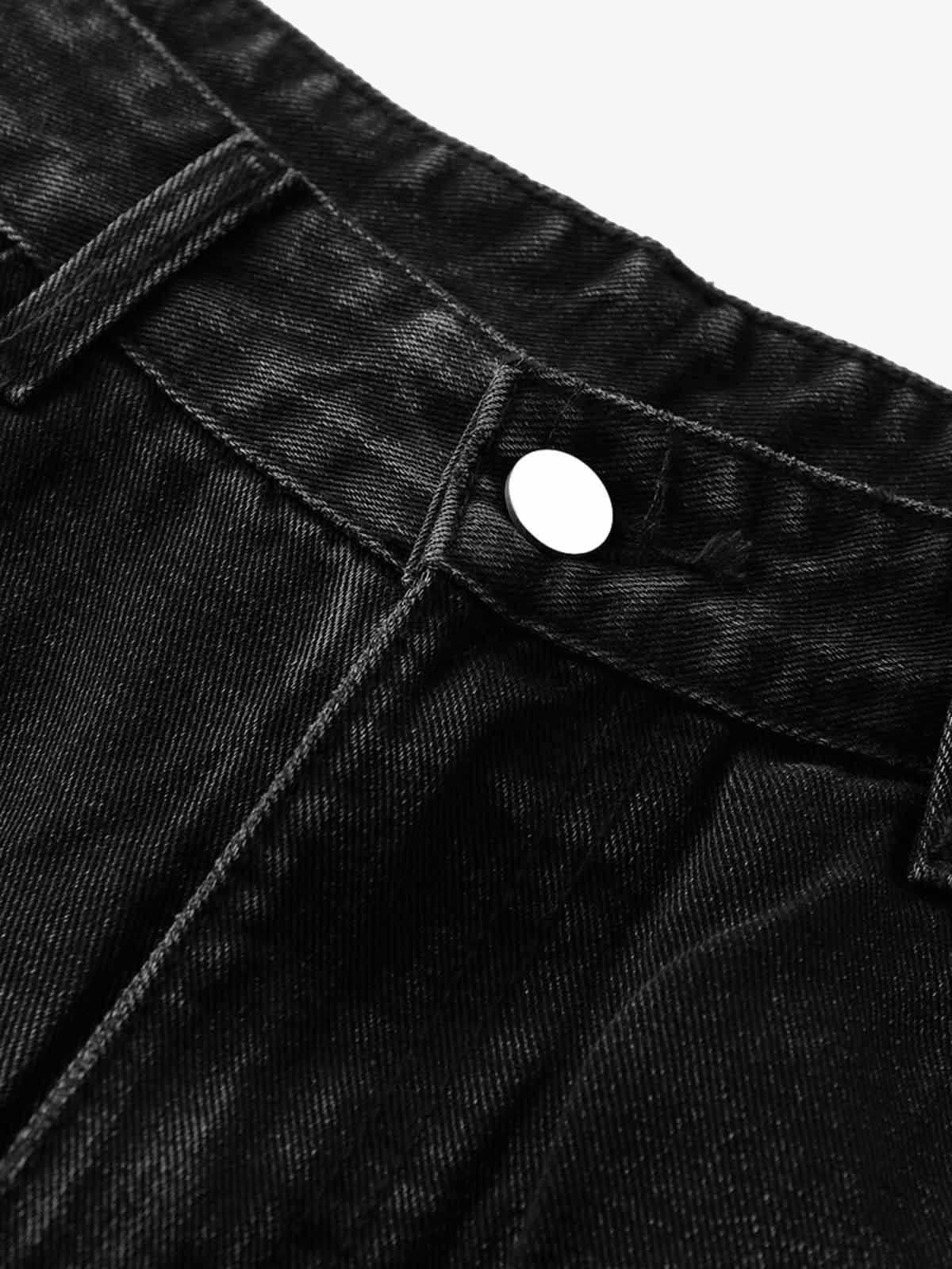 Retro Ripped Contrast Plaid Denim Shorts 