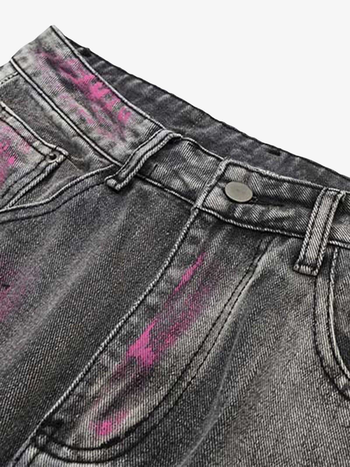Graffiti Distressed Washed Baggy Jeans | Thesupermade®