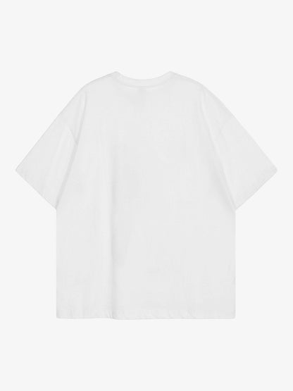Thesupermade American Tide Loose Print Round Neck T-shirt -1640 