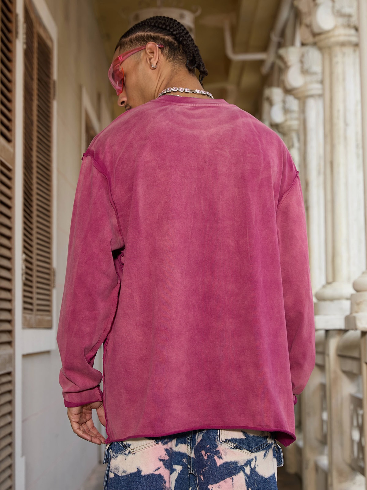 Thesupermade Washed Edge Long Sleeve T-Shirt 