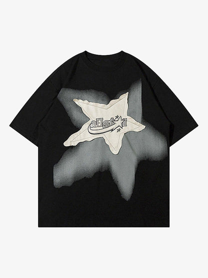 Thesupermade Vintage Star Loose T-Shirt - 2206 