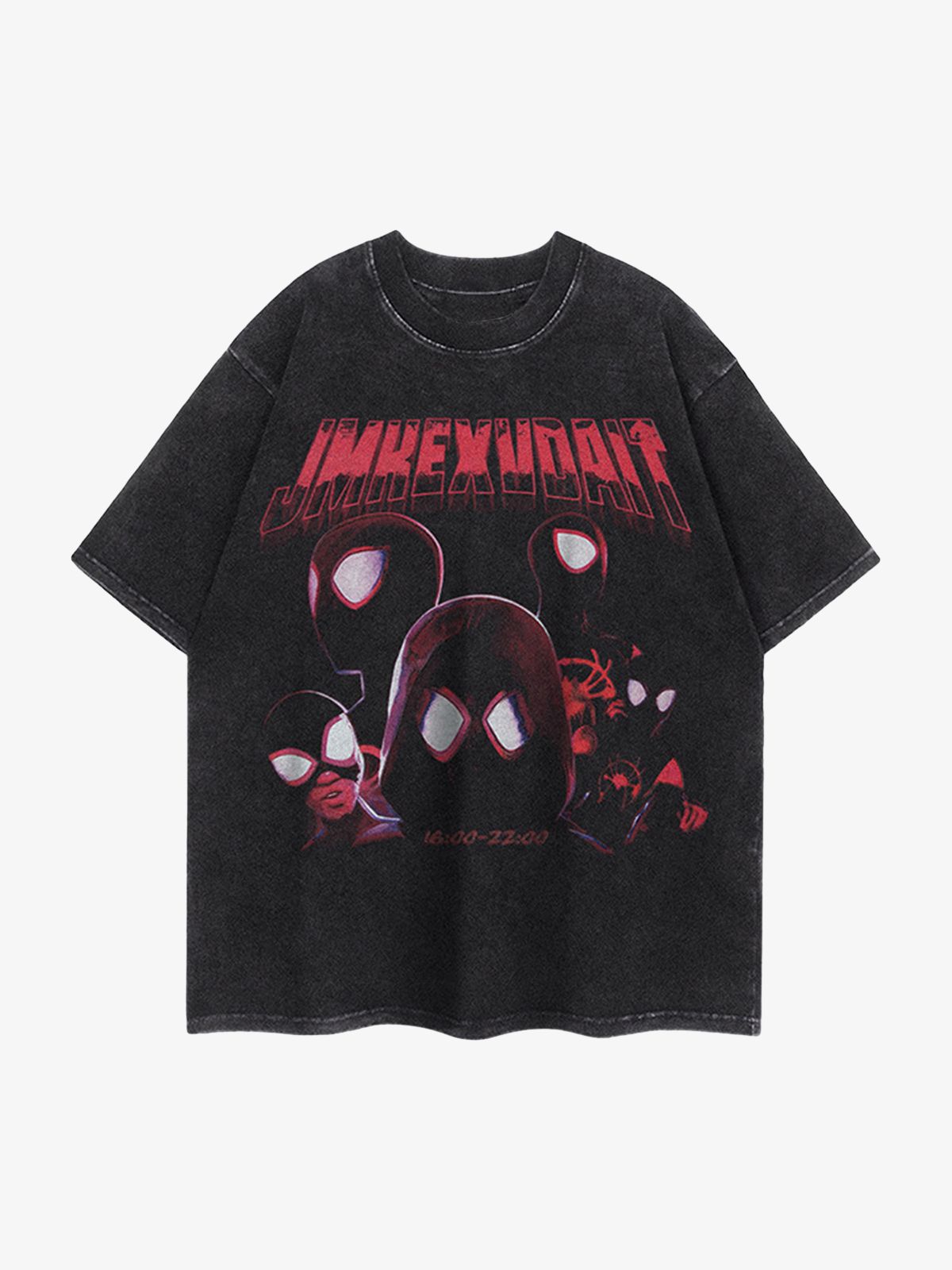 American Retro Fun Printed Street Rap T-shirt 