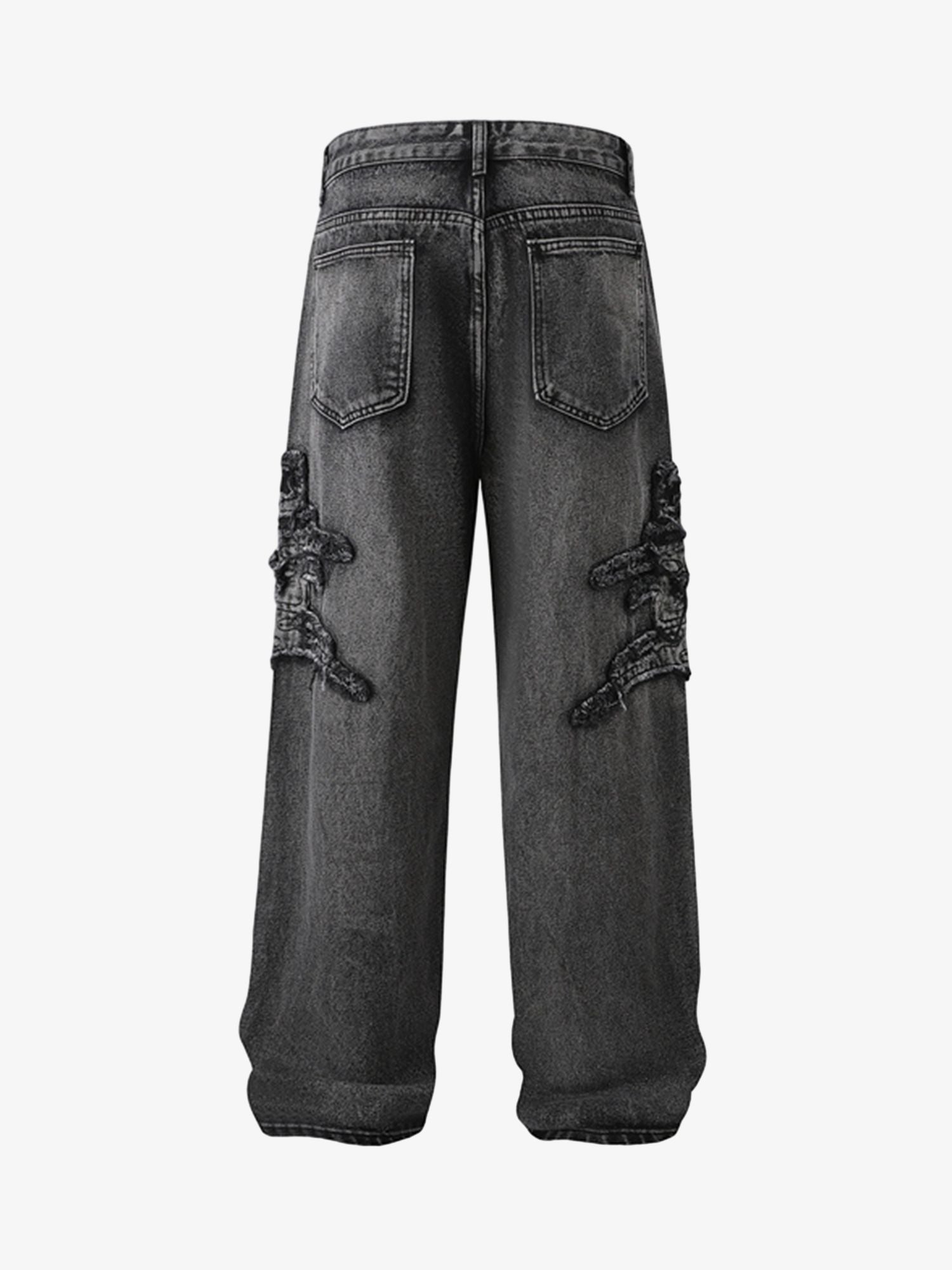 Thesupermade Raw Edge Patch Straight Jeans 